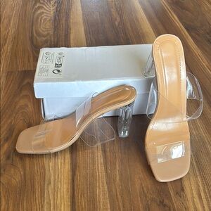Clear with Tan Heels Modern Minimalist Design